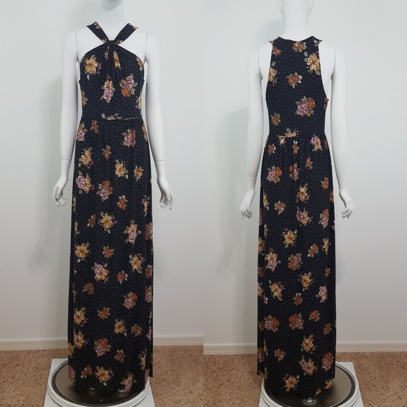 **NFS**{Free People} Floral Polka Dot Maxi Dress M - Picture 2 of 8